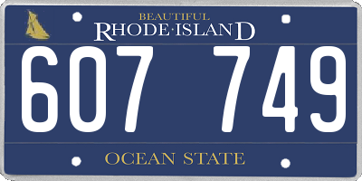RI license plate 607749
