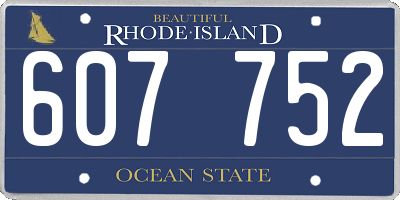 RI license plate 607752