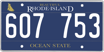 RI license plate 607753