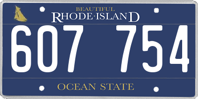 RI license plate 607754