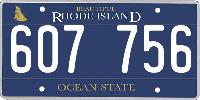 RI license plate 607756