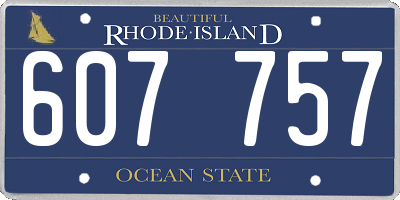 RI license plate 607757