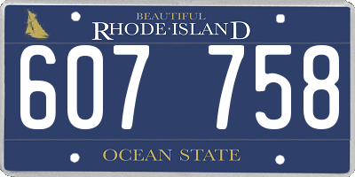 RI license plate 607758