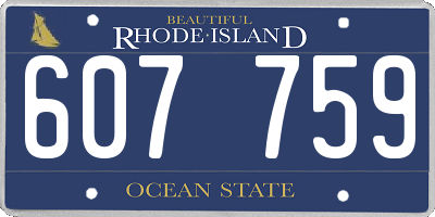 RI license plate 607759