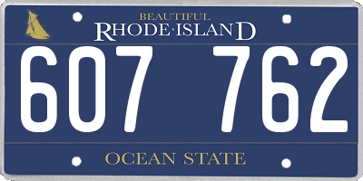 RI license plate 607762