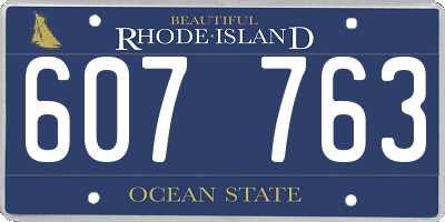 RI license plate 607763