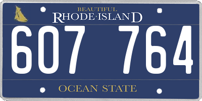 RI license plate 607764