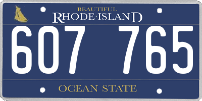 RI license plate 607765