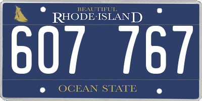 RI license plate 607767