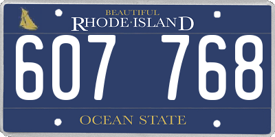 RI license plate 607768