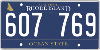 RI license plate 607769