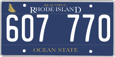 RI license plate 607770