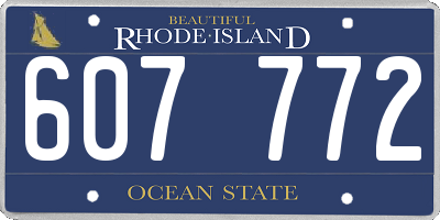 RI license plate 607772