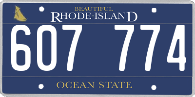 RI license plate 607774