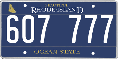 RI license plate 607777