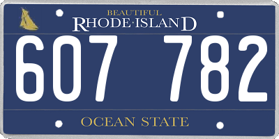 RI license plate 607782
