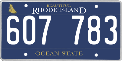 RI license plate 607783