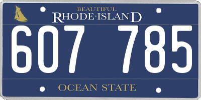 RI license plate 607785