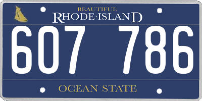 RI license plate 607786