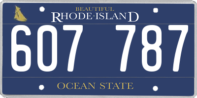 RI license plate 607787