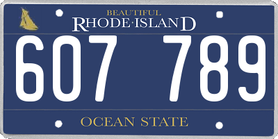 RI license plate 607789