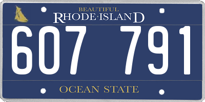 RI license plate 607791