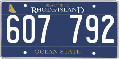 RI license plate 607792