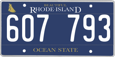 RI license plate 607793