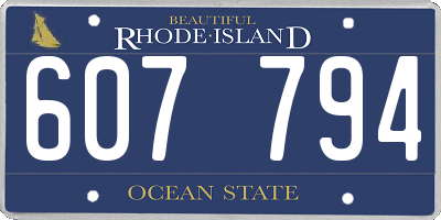 RI license plate 607794