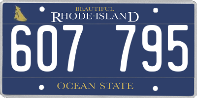 RI license plate 607795
