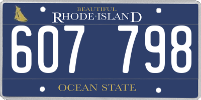 RI license plate 607798