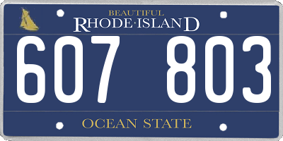 RI license plate 607803