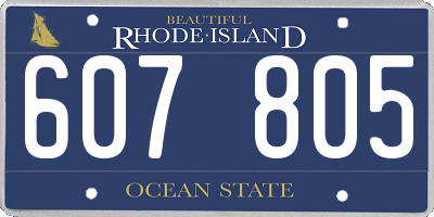 RI license plate 607805