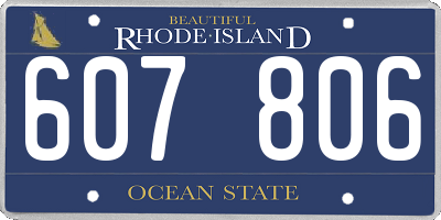 RI license plate 607806