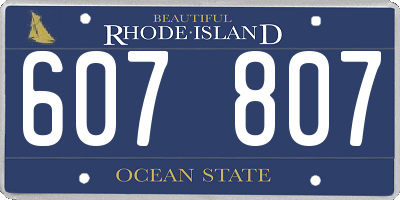 RI license plate 607807