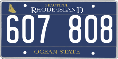 RI license plate 607808