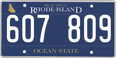 RI license plate 607809