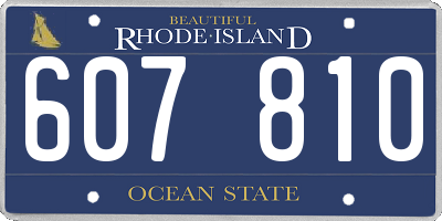 RI license plate 607810