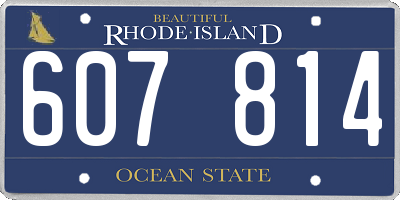 RI license plate 607814