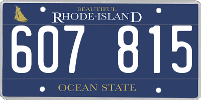 RI license plate 607815