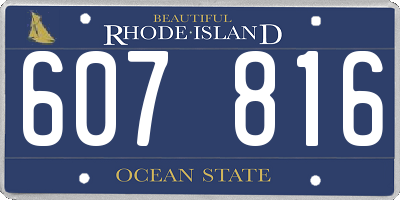 RI license plate 607816
