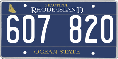 RI license plate 607820