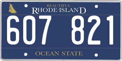 RI license plate 607821