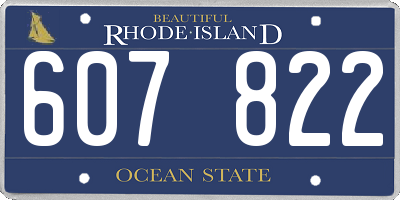 RI license plate 607822