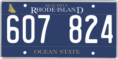 RI license plate 607824