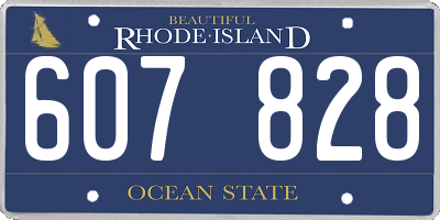 RI license plate 607828