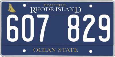 RI license plate 607829