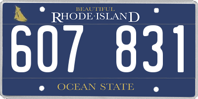 RI license plate 607831
