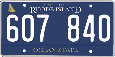 RI license plate 607840