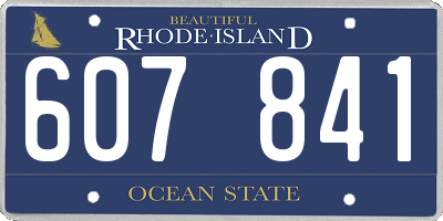 RI license plate 607841